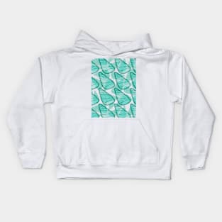 Beautiful Line Art Seashells Seamless Surface Pattern Design Kids Hoodie